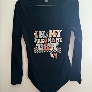 Black Long Sleeve Graphic Top